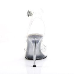 Fabulicious GALA-06 Clear Heeled Ankle Wrap Sandals