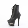 Pleaser MOON-1020SK Black Vegan Leather Pewter Sale