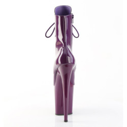 Pleaser FLAMINGO-1020 Purple Patent Heeled Ankle Boots