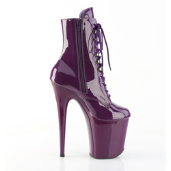 Pleaser FLAMINGO-1020 Purple Patent Heeled Ankle Boots
