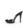 Fabulicious GLORY-501 Transparent Black Mules Women