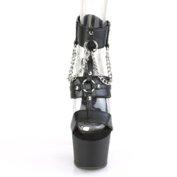 Pleaser ADORE-761 Black Strappy High Heeled Sandals