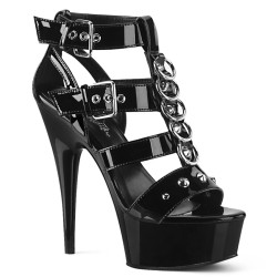 Pleaser DELIGHT-658 Patent Strappy High Heels Sandals