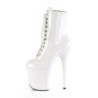 Pleaser FLAMINGO-1020 White Patent Women Ankle Boots