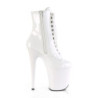 Pleaser FLAMINGO-1020 White Patent Women Ankle Boots