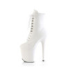 Pleaser FLAMINGO-1020 White Vegan Leather Ankle Boots