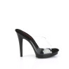 Fabulicious GLORY-501 Transparent Black Mules Women