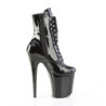 Pleaser FLAMINGO-1020BLG Black Patent Blue Glitter Boots