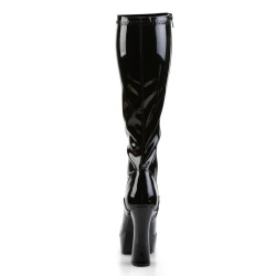 Pleaser ELECTRA-2000Z Black Patent Chunky 70s Abba Boots