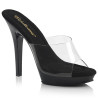 Fabulicious LIP-101 Transparent Black Mules Women