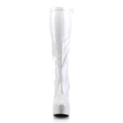 Pleaser ELECTRA-2000Z White Patent Chunky 70s Abba Boots