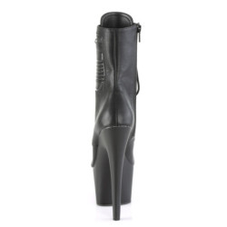 Pleaser ADORE-1020PK Black Vegan Leather Ankle Boots