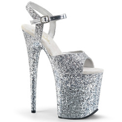 Pleaser FLAMINGO-810LG Silver Exotic Pole Dance High Heels