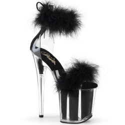 Pleaser FLAMINGO-824F Black Exotic Pole Dance High Heels