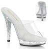 Fabulicious LIP-101CAS Transparent Silver Strass Mules