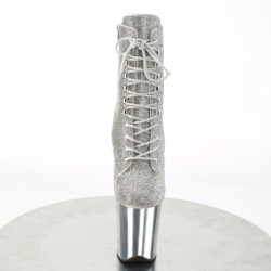 Pleaser FLAMINGO-1020CHRS Silver Strass Chrome Boots