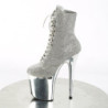 Pleaser FLAMINGO-1020CHRS Silver Strass Chrome Boots
