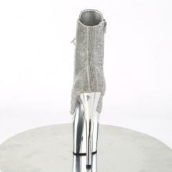 Pleaser FLAMINGO-1020CHRS Silver Strass Chrome Boots