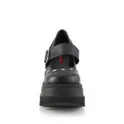 Demonia SHAKER-23 Black Vegan Platform Wedge Pumps