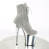 Pleaser FLAMINGO-1020CHRS Silver Strass Chrome Boots