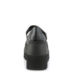 Demonia SHAKER-23 Black Vegan Platform Wedge Pumps