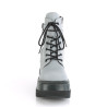 Demonia SHAKER-52 Grey Reflective Platform Wedge Ankle Boots