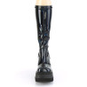 Demonia SHAKER-65 Black Hologram Platform Wedge Boots