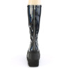 Demonia SHAKER-65 Black Hologram Platform Wedge Boots