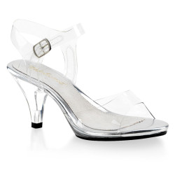 Fabulicious BELLE-308 Clear Low Heeled Bridal Sandals