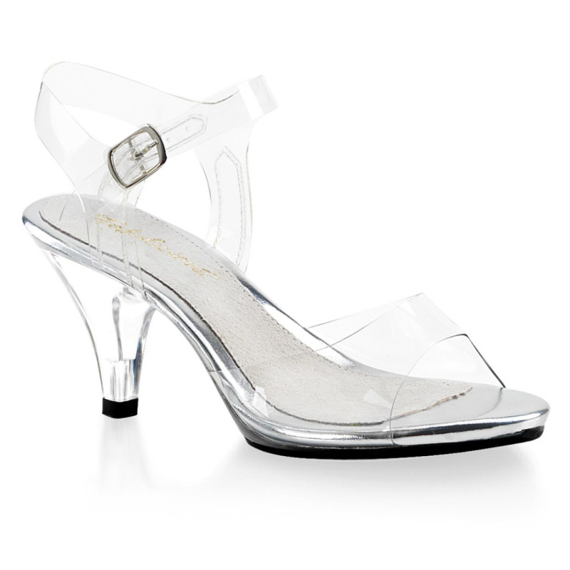 Fabulicious BELLE-308 Clear Low Heeled Bridal Sandals Fabulicious BELLE-308 Clear Low Heeled Bridal Sandals