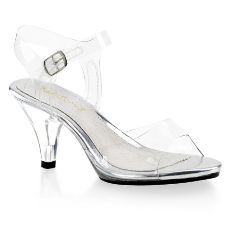 Fabulicious BELLE-308 Clear Low Heeled Bridal Sandals