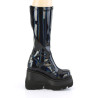 Demonia SHAKER-65 Black Hologram Platform Wedge Boots