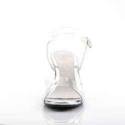 Fabulicious BELLE-308 Clear Low Heeled Bridal Sandals