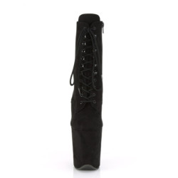 Pleaser FLAMINGO-1020FS Black Vegan Suede Ankle Boots