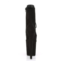 Pleaser FLAMINGO-1020FS Black Vegan Suede Ankle Boots