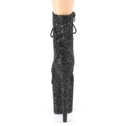 Pleaser FLAMINGO-1020GWR Black Glitter Ankle Boots