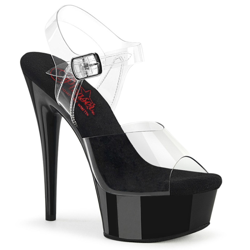 Pleaser EXCITE-608 Transparent Black Sale Women Pleaser EXCITE-608 Transparent Black Sale Women