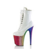 Pleaser FLAMINGO-1020HG White Hologram Patent Rainbow