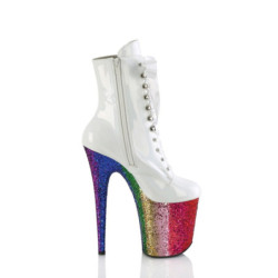 Pleaser FLAMINGO-1020HG White Hologram Patent Rainbow
