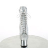 Pleaser ADORE-1020SQ-02 Silver Hologram Sequins Chrome
