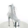 Pleaser ADORE-1020SQ-02 Silver Hologram Sequins Chrome