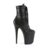 Pleaser FLAMINGO-1020PK Black Vegan Leather Ankle Boots