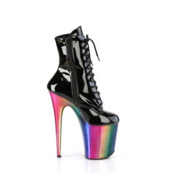 Pleaser FLAMINGO-1020RC Black Patent Rainbow Chrome
