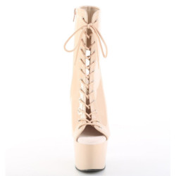 Pleaser ADORE-1016 Nude Patent High Heeled Ankle Boots