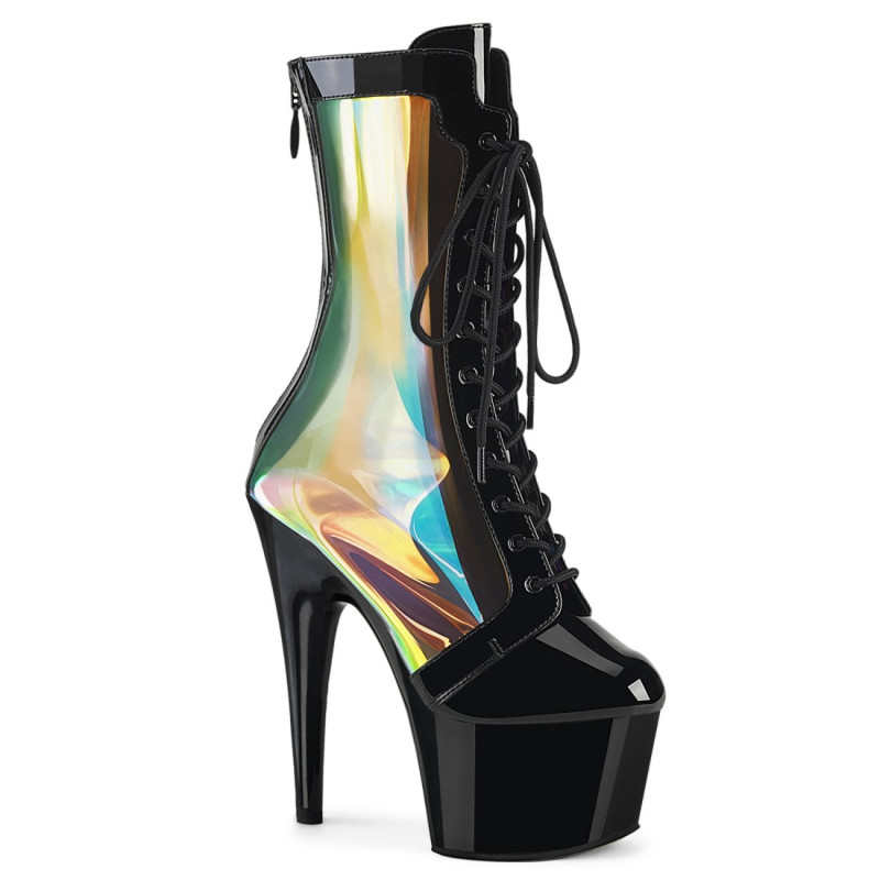 Pleaser ADORE-1047 Black Patent Hologram Sale Women Pleaser ADORE-1047 Black Patent Hologram Sale Women