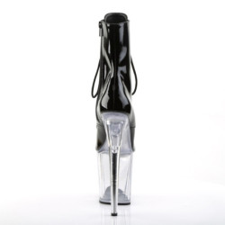 Pleaser FLAMINGO-1021 Black Patent Transparent Boots