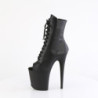Pleaser FLAMINGO-1021 Black Vegan Leather Ankle Boots