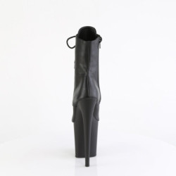 Pleaser FLAMINGO-1021 Black Vegan Leather Ankle Boots