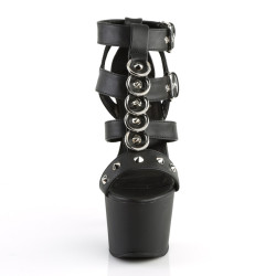 Pleaser ADORE-758 Black T-Strap High Heeled Sandals