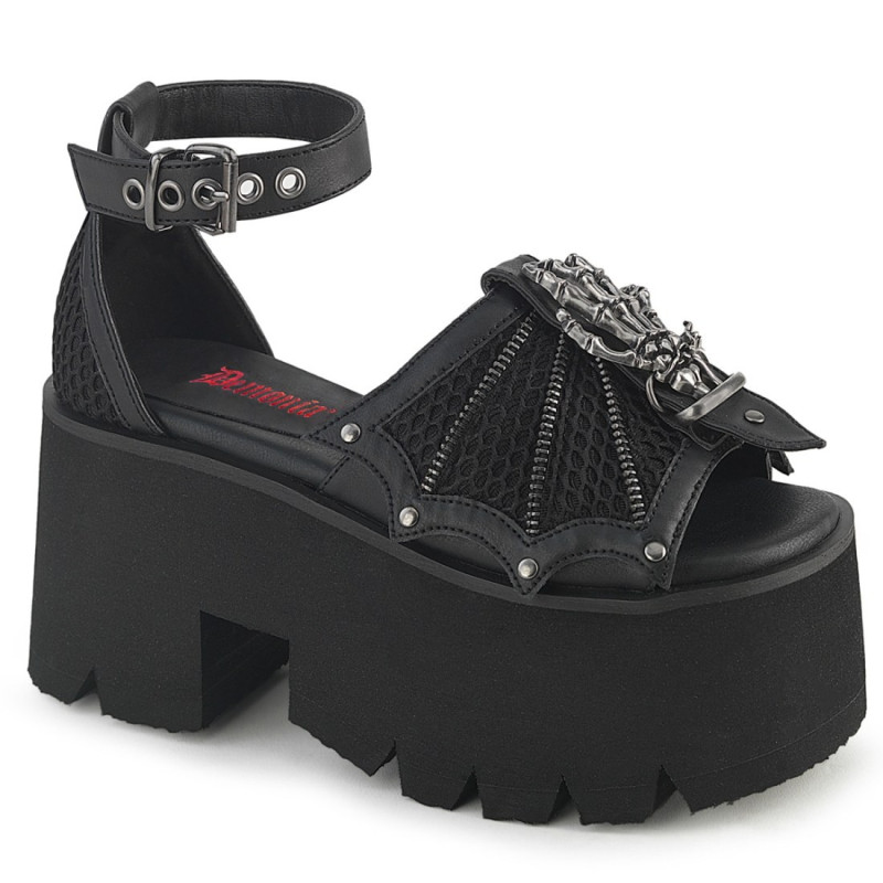 Demonia ASHES-11 Black Vegan Chunky Women Sandal Demonia ASHES-11 Black Vegan Chunky Women Sandal